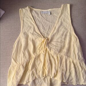 Zara Light Yellow Sleeveless Blouse